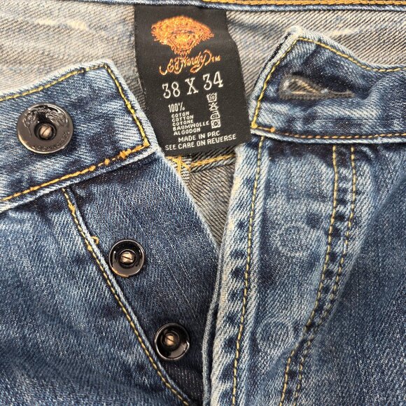 Ed Hardy by Christian Audigier Jeans Men's Vintage Jeans Big Logo Y2k 38x34 - Picture 11 of 16